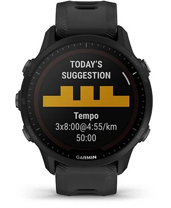 Умные часы Garmin Forerunner 955 с черным ремешком