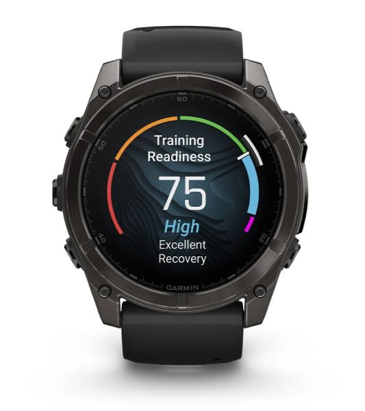 Умные часы Garmin Fenix 8, 51 мм, AMOLED, Sapphire bare Titanium, black with chestnut leather band plus graphite silicone band